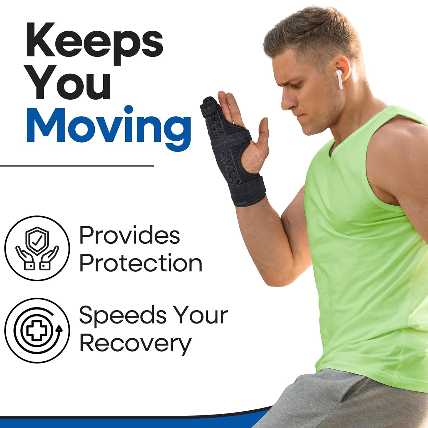 Boxer Finger Splint Hand Brace – Hand Brace & Metacarpal Splint for Broken Fingers, Wrist & Hand Injuries or Little Finger Fracture