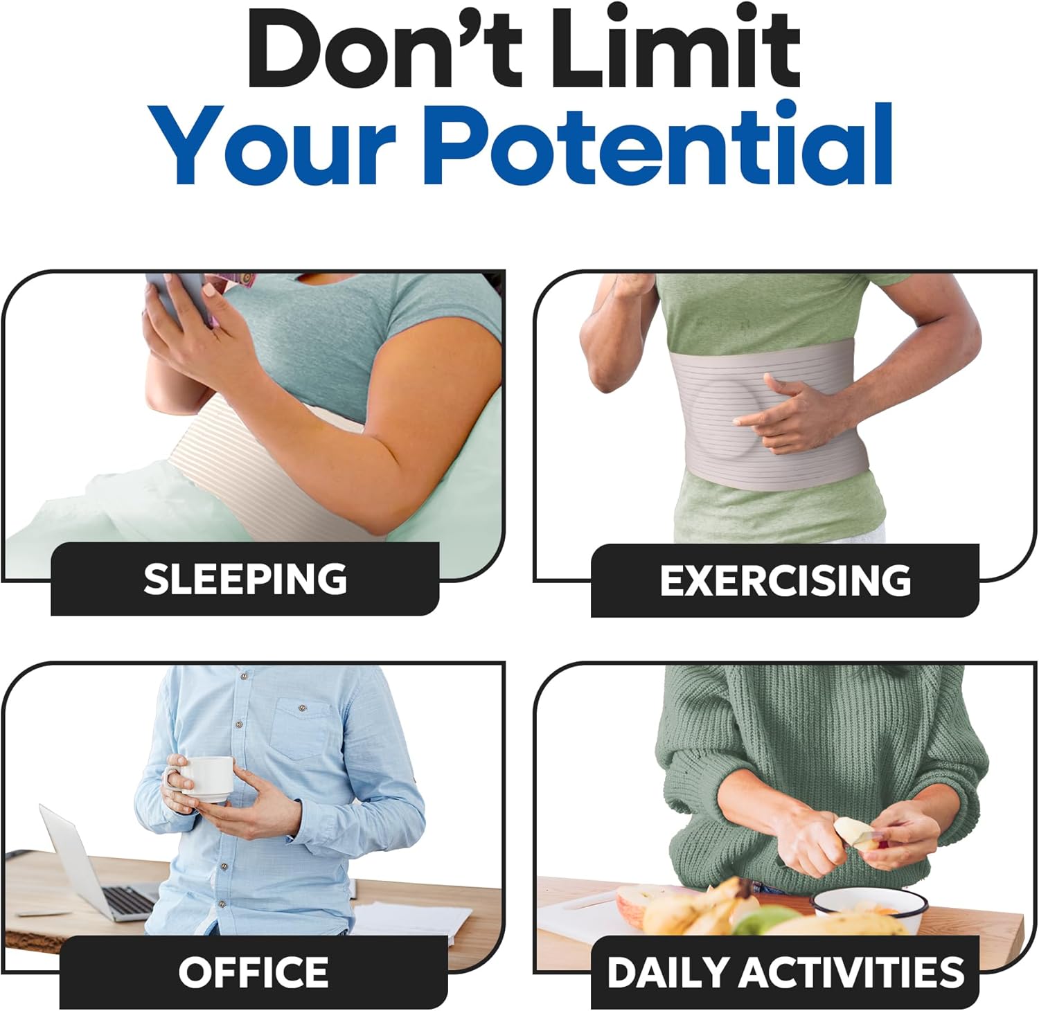 Hernia Belt for Men and Women – Beige Abdominal Binder Belly Band for Umbilical Hernias