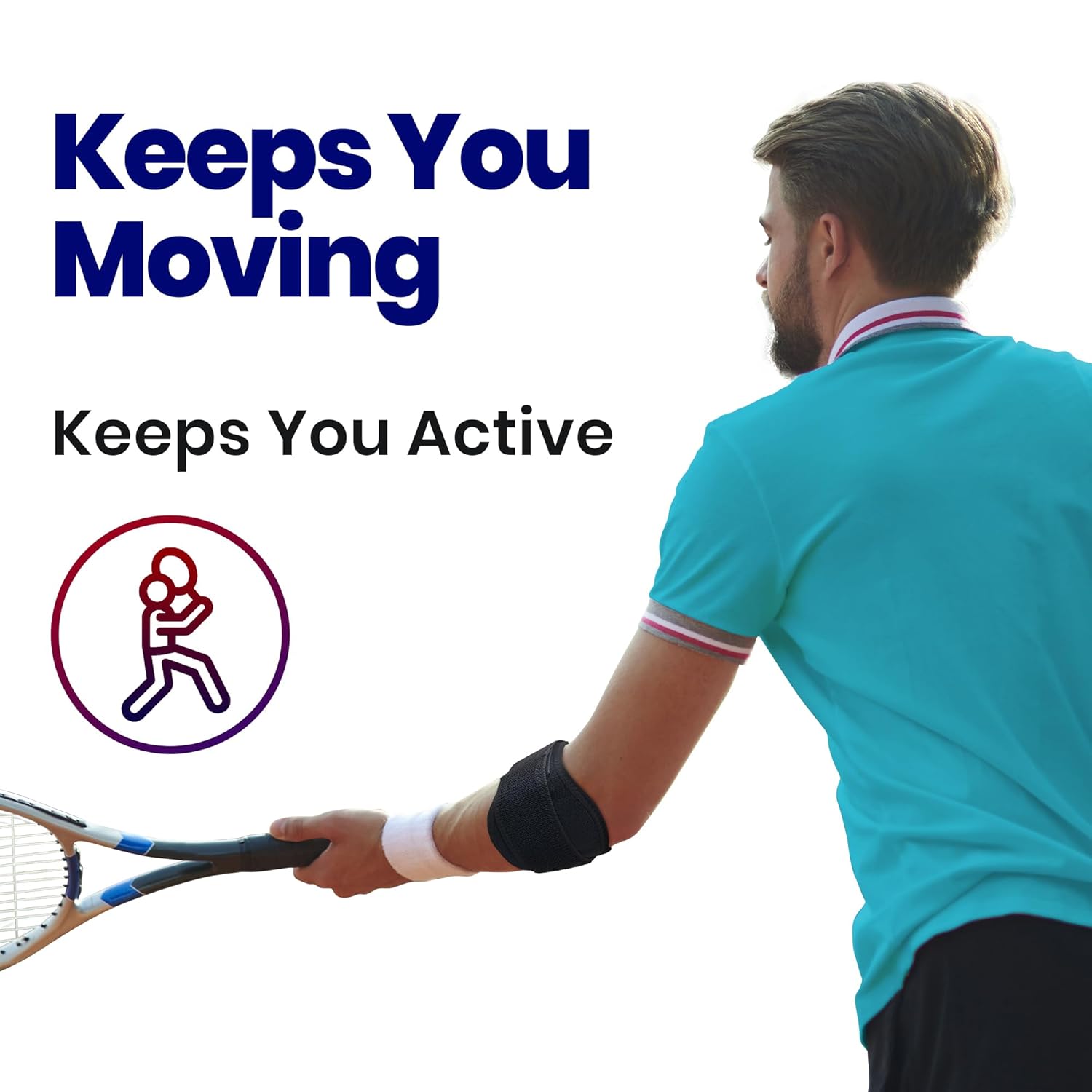 Tennis Elbow Strap Tendonitis Arm Band - Fits Most