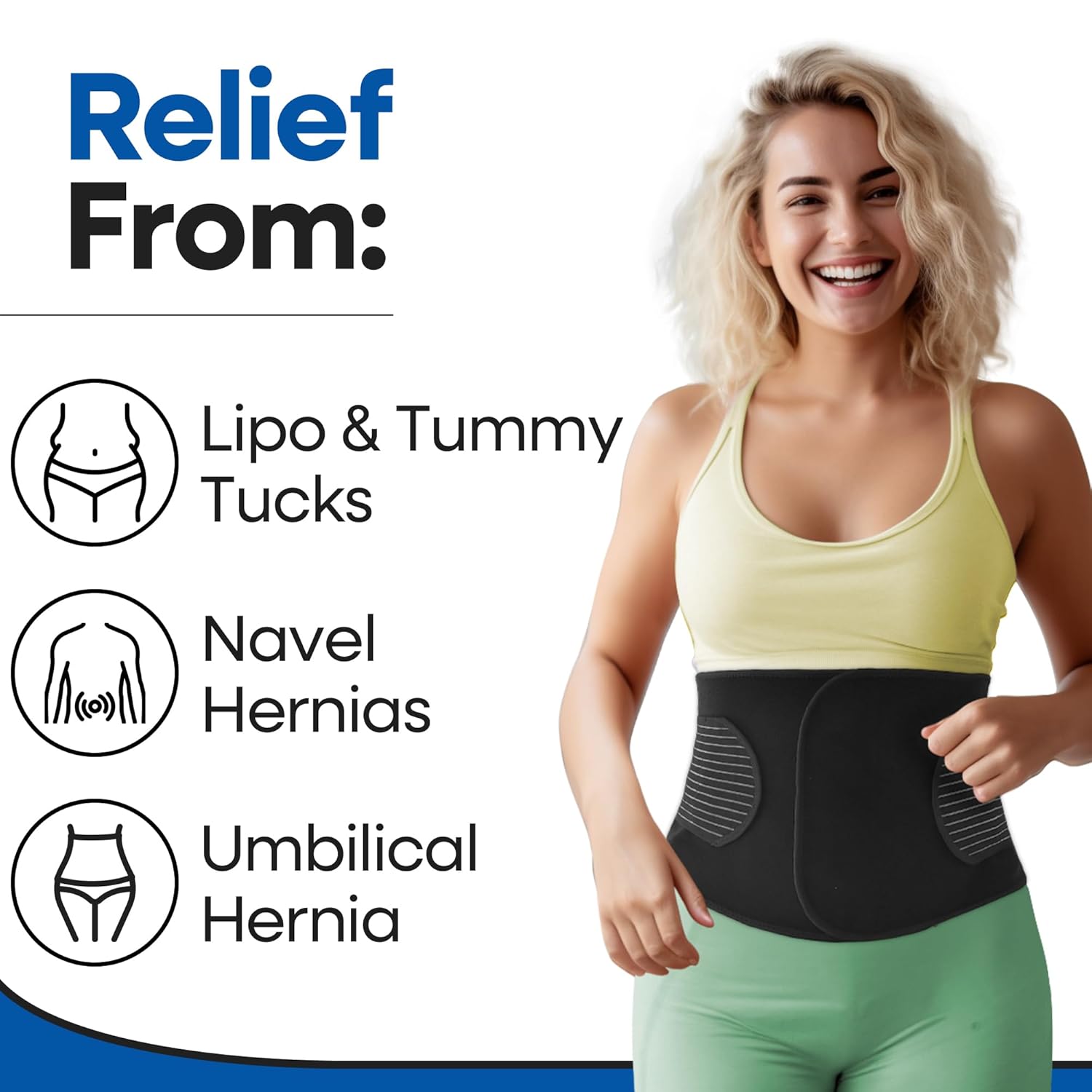 Hernia Belt for Men & Women with Support Straps and Pressure Pad