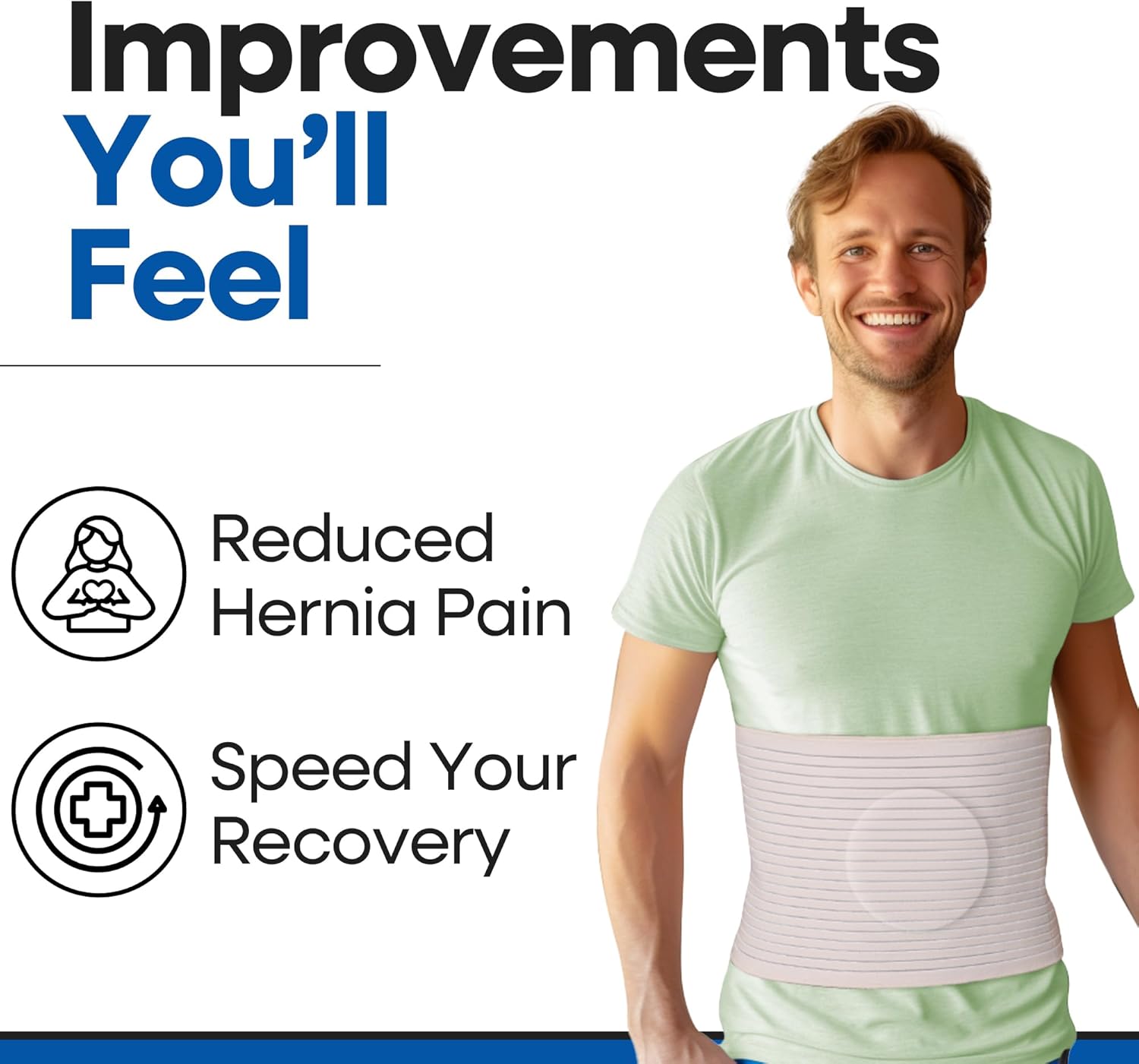 Hernia Belt for Men and Women – Beige Abdominal Binder Belly Band for Umbilical Hernias