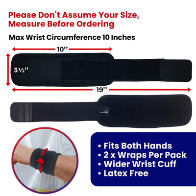Wrist Wraps for Wrist Support – Wrist Compression for Tendonitis (2 Wraps)
