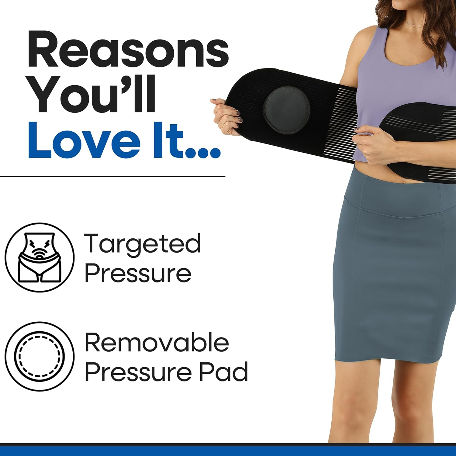 Hernia Belt for Men and Women - Abdominal Binder For Umbilical Hernias