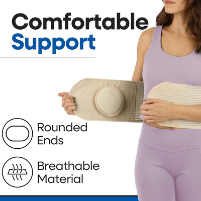 Hernia Belt for Men and Women – Beige Abdominal Binder Belly Band for Umbilical Hernias