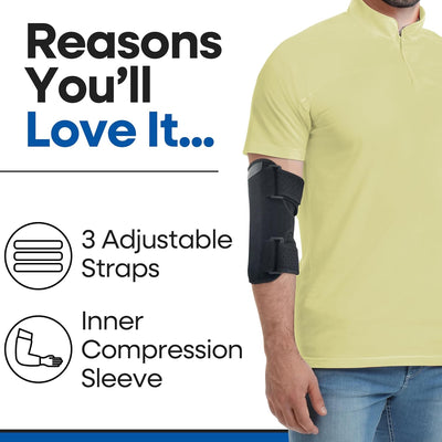 Elbow Brace Comfortable Elbow Splint – Cubital Tunnel Brace for Sleeping or Ulnar Nerve (Fits Most)