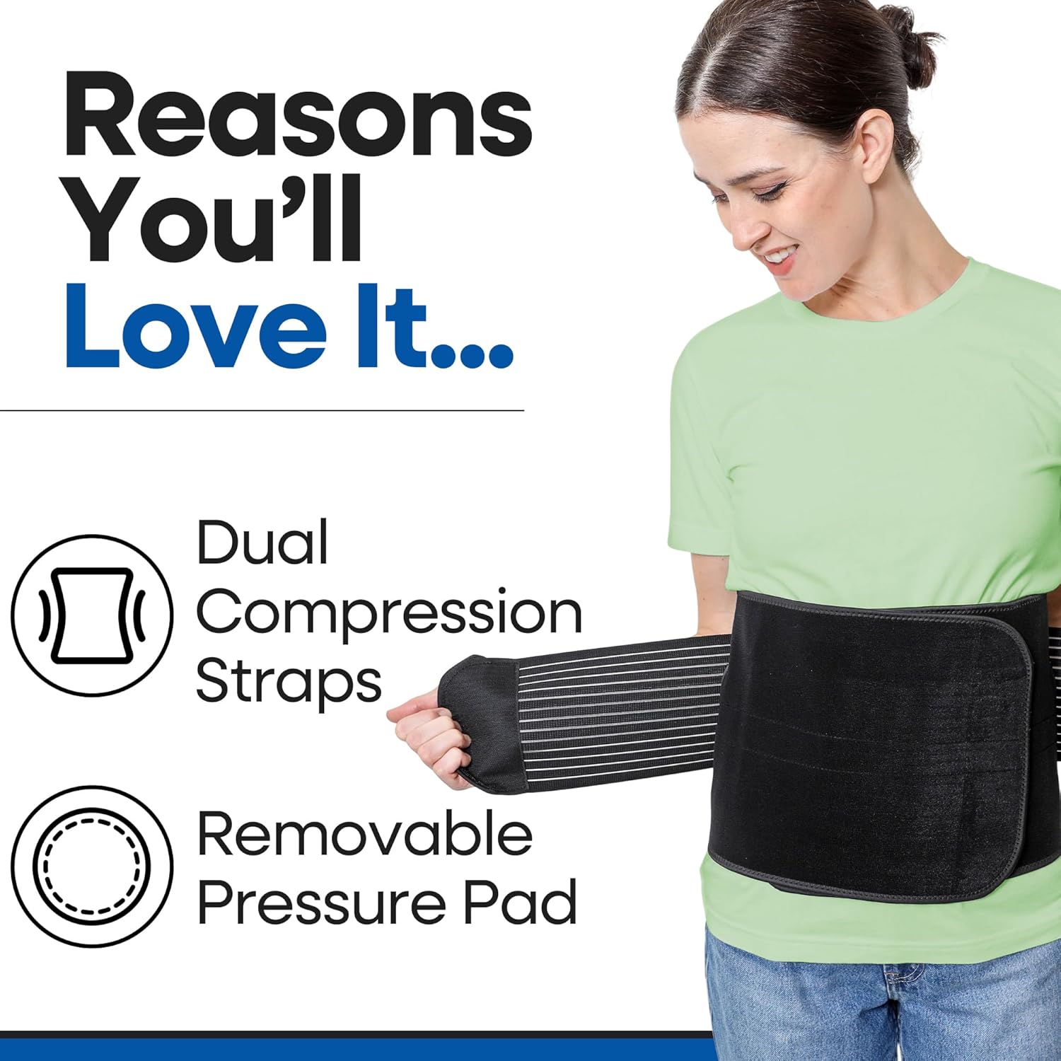 Hernia Belt for Men & Women with Support Straps and Pressure Pad