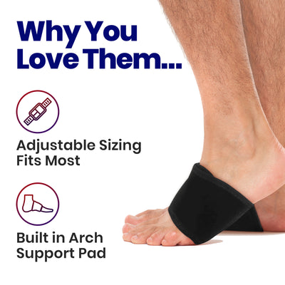 Plantar Fasciitis Arch Supports - Adjustable Compression Sleeves