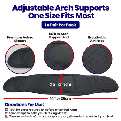 Plantar Fasciitis Arch Supports - Adjustable Compression Sleeves