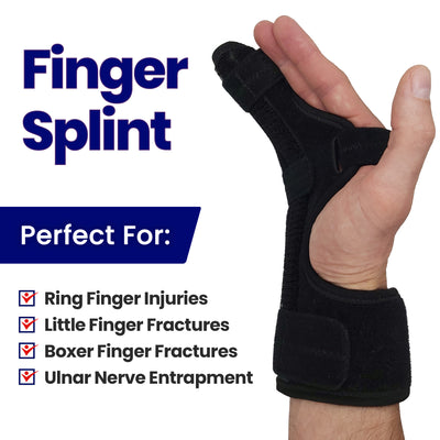 Boxer Finger Splint Hand Brace – Hand Brace & Metacarpal Splint for Broken Fingers, Wrist & Hand Injuries or Little Finger Fracture