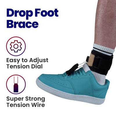 Drop Foot Brace For Walking | Adjustable Dorsiflexion AFO Foot Drop Brace - Fits Most