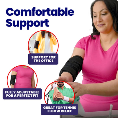 Elbow Brace Comfortable Elbow Splint – Cubital Tunnel Brace for Sleeping or Ulnar Nerve (Fits Most)