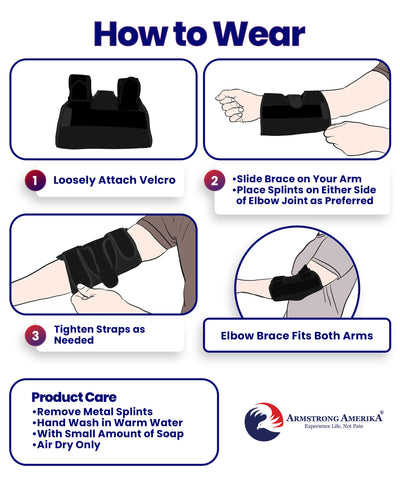 Elbow Brace Comfortable Elbow Splint – Cubital Tunnel Brace for Sleeping or Ulnar Nerve (Fits Most)