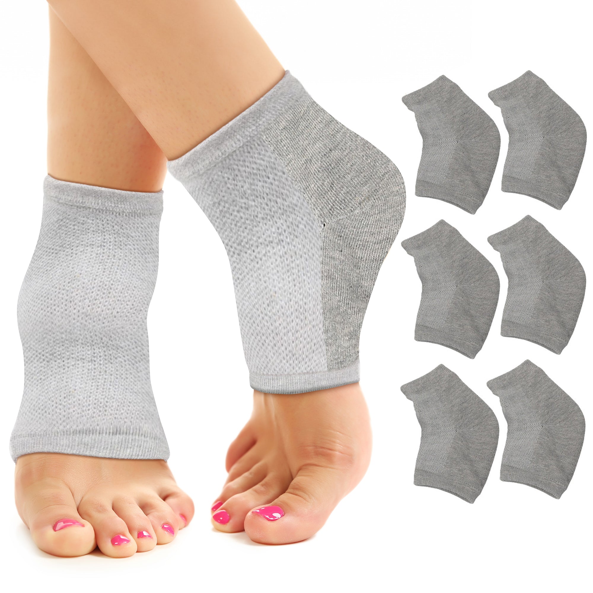 Moisturizing Heel Socks & Cracked Heel Treatment (3 Pairs)