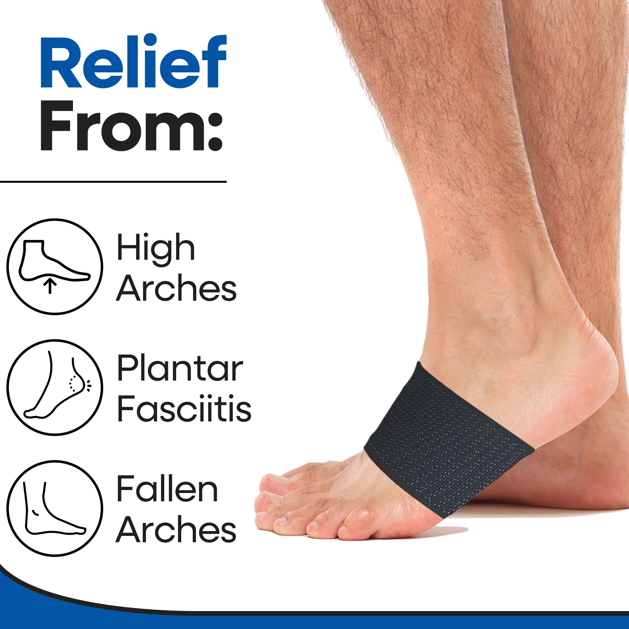 Copper Infused Plantar Fasciitis Brace Arch Supports (3 Pairs)