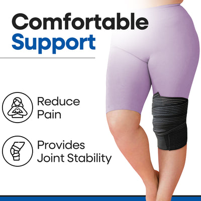 Elastic Knee Compression Bandage Wraps - 1 x Pair (79 Inches)