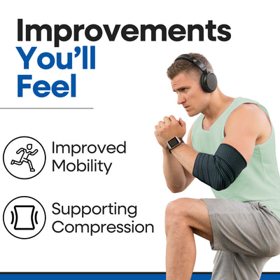 Elastic Knee Compression Bandage Wraps - 1 x Pair (79 Inches)