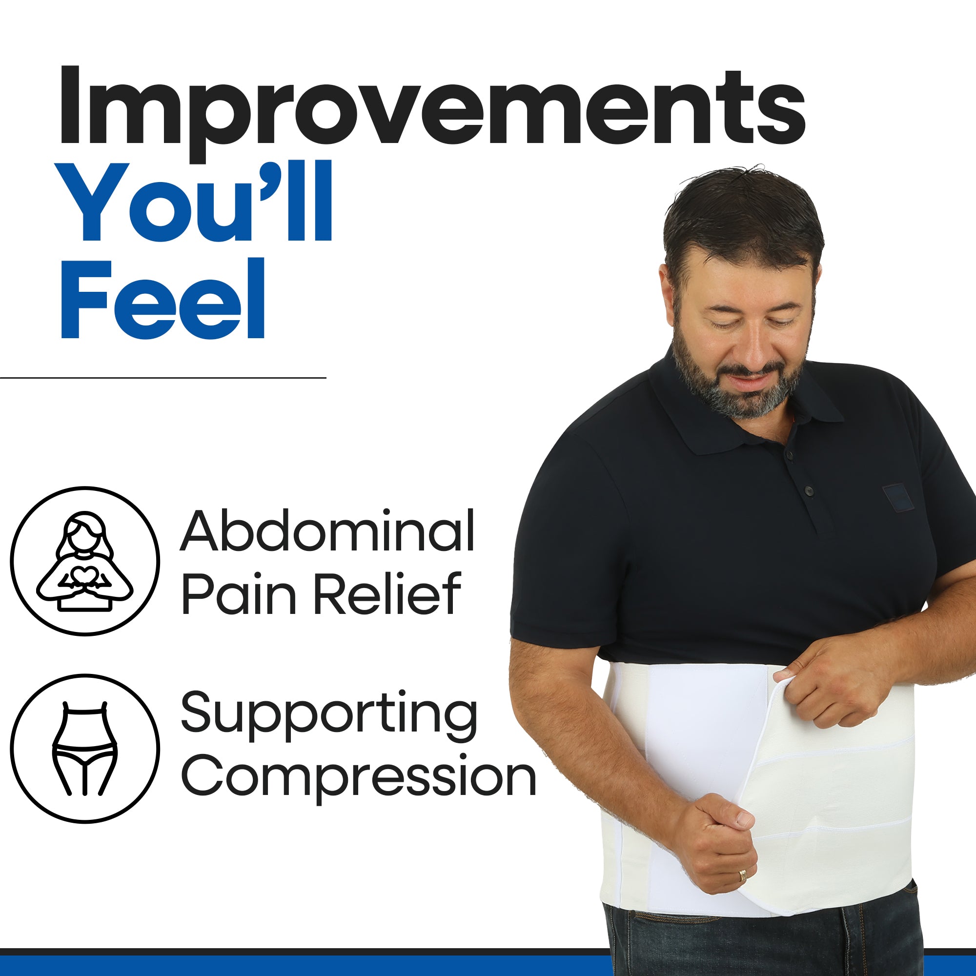 Wide Abdominal Binder Belly Wrap - White Plus Size