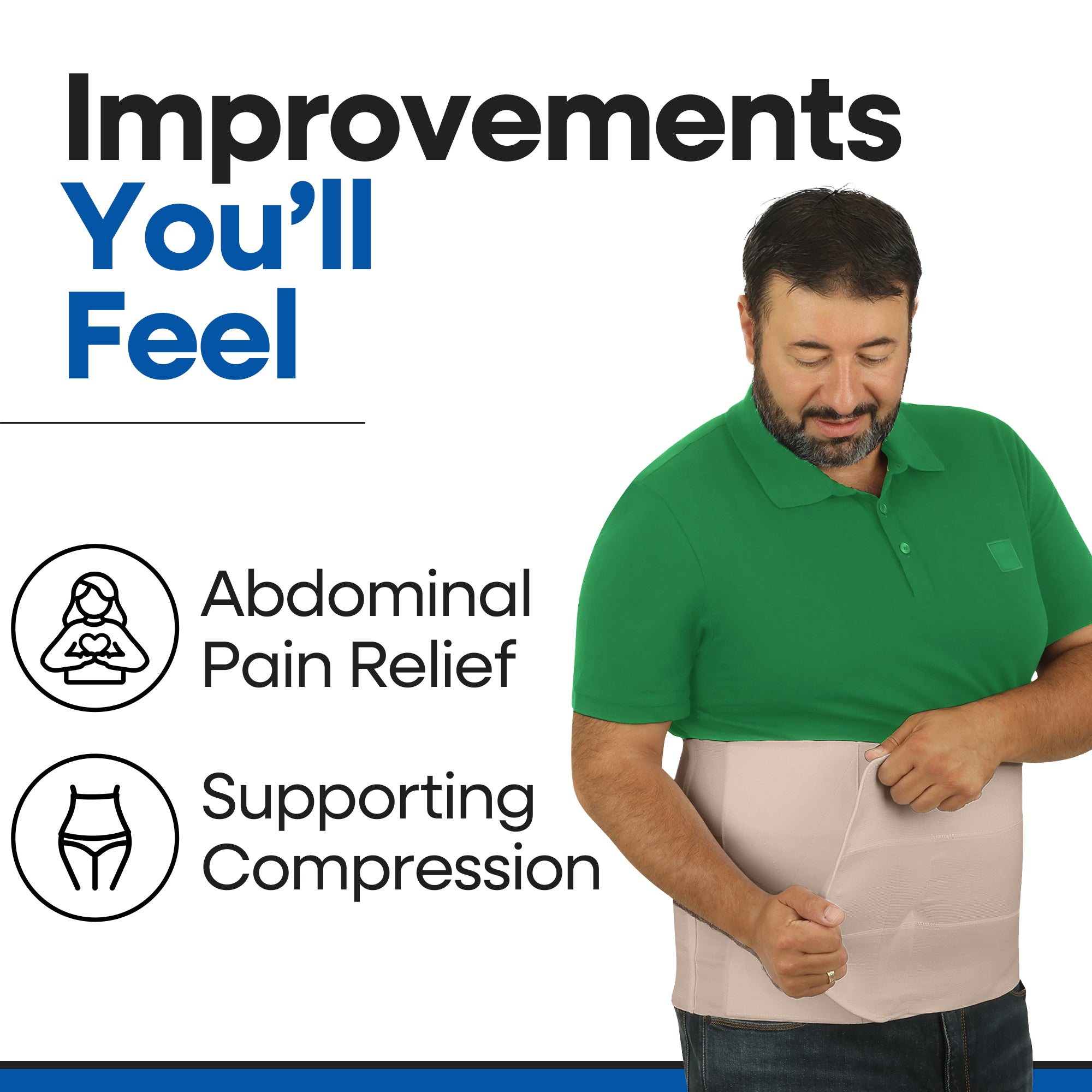 Abdominal Binder Plus Size Belly Binder - Beige Stomach Compression Wrap