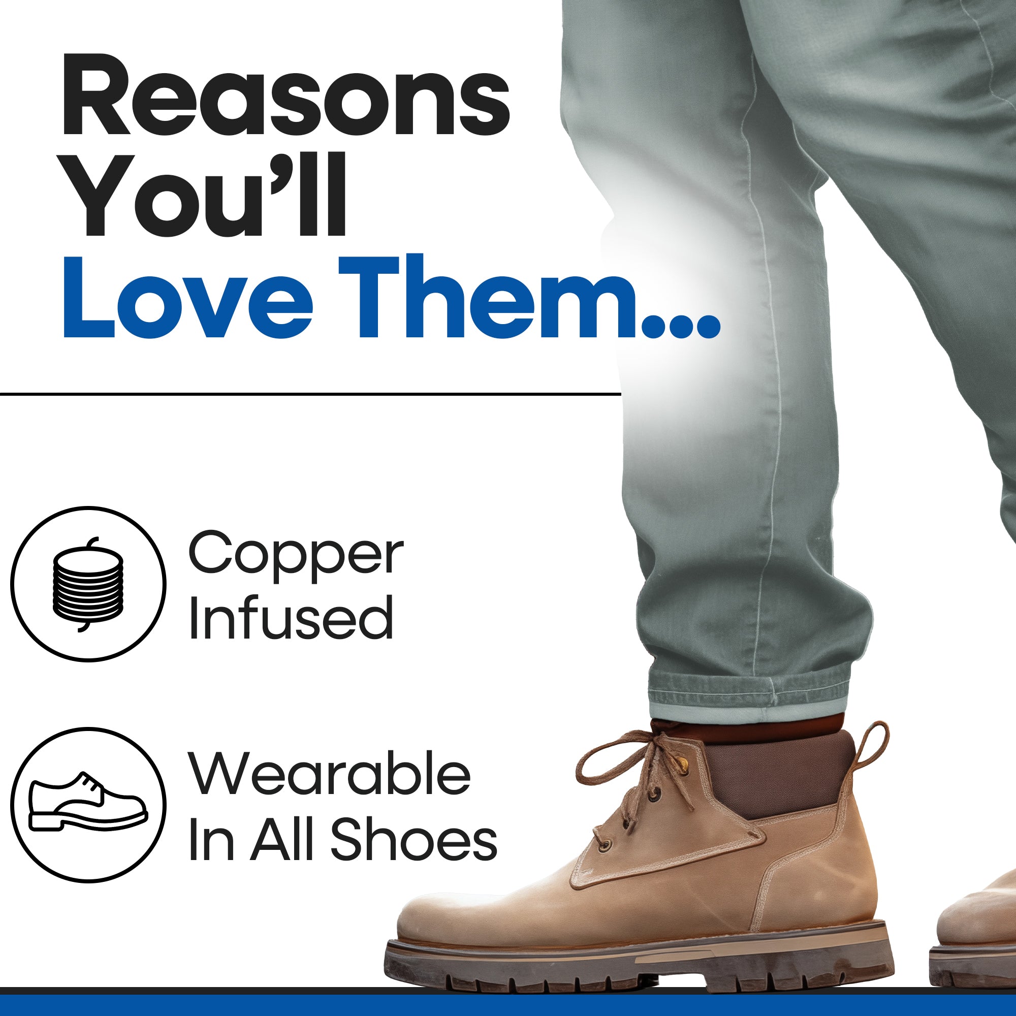 Copper Infused Plantar Fasciitis Brace Arch Supports (3 Pairs)