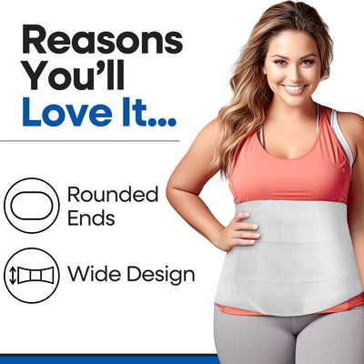 Wide Abdominal Binder Belly Wrap - White Plus Size