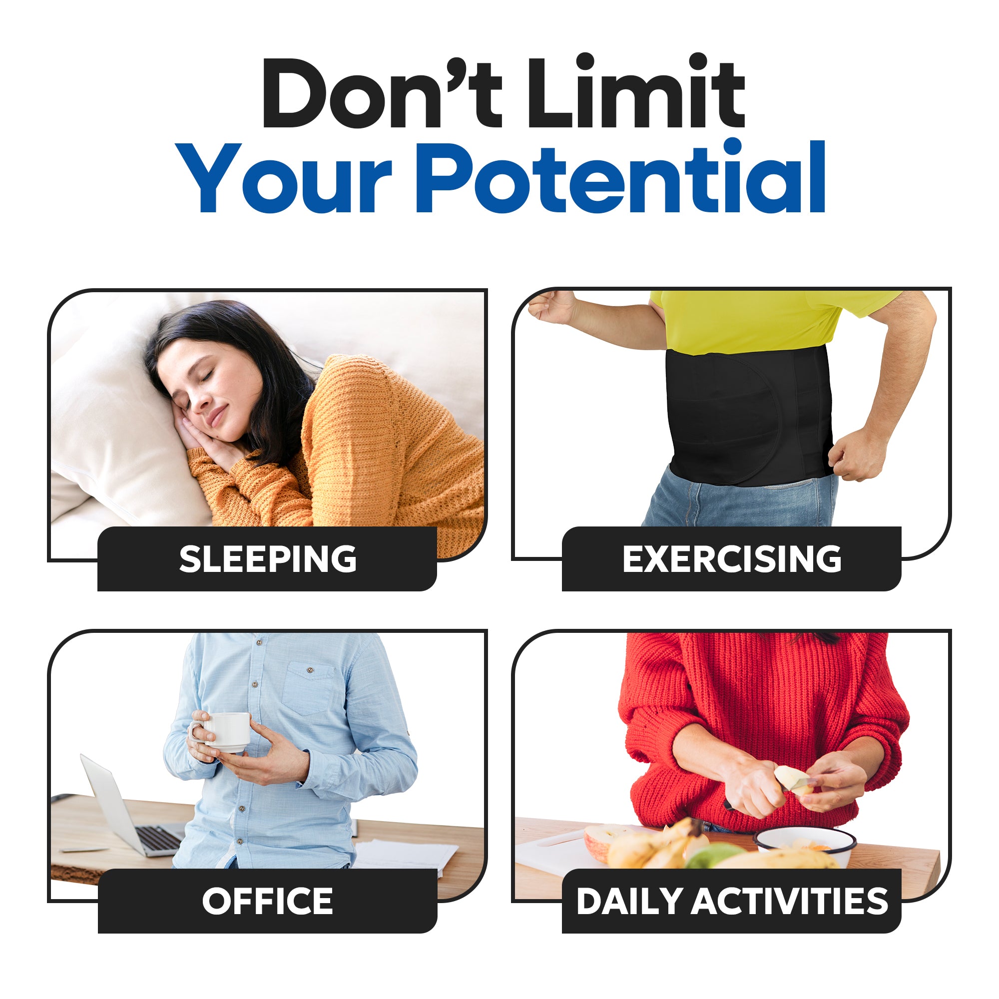 Wide Abdominal Binder Belly Wrap – Plus Size (Black)