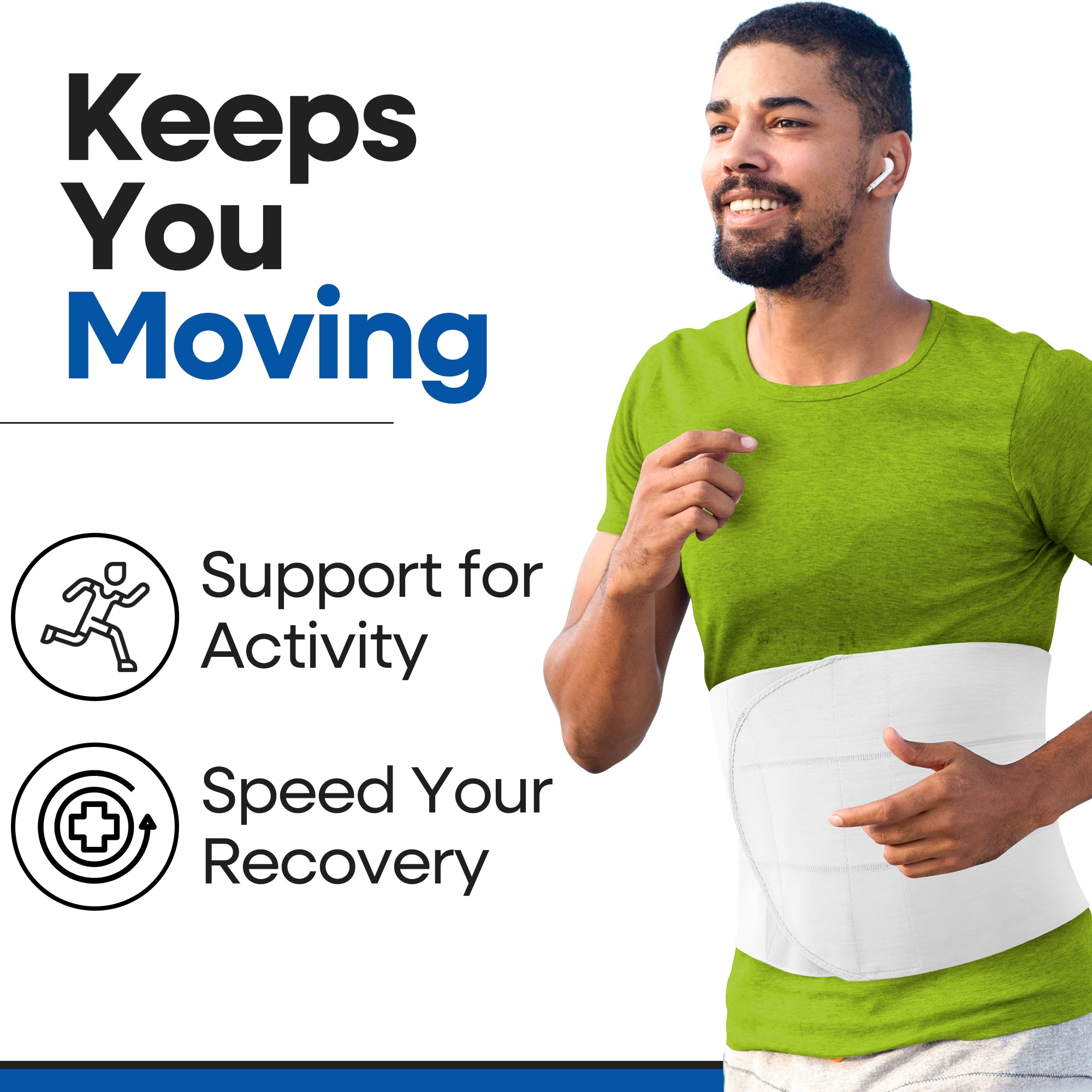 Wide Abdominal Binder Belly Wrap - White Plus Size