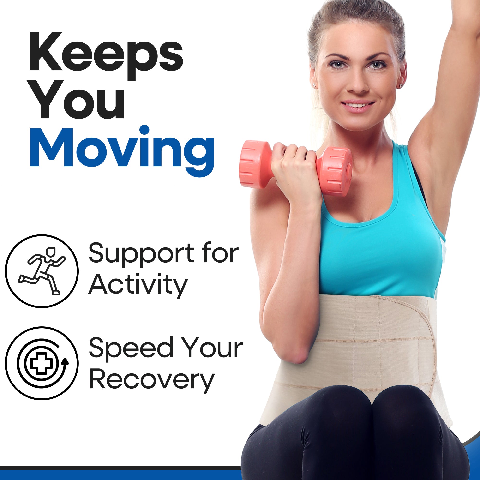 Abdominal Binder Plus Size Belly Binder - Beige Stomach Compression Wrap