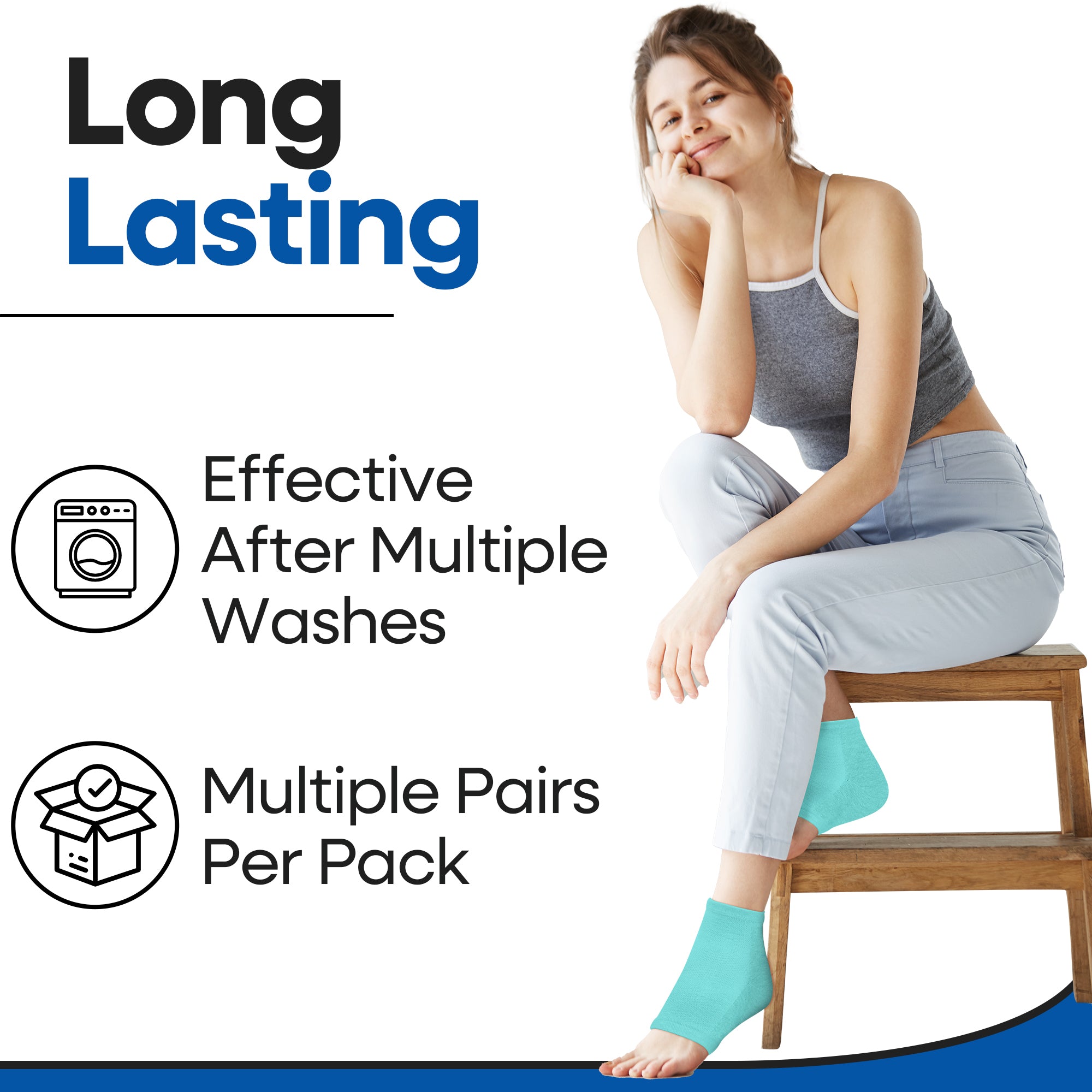 Moisturizing Heel Socks & Cracked Heel Treatment (3 Pairs)