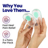 Kids Heel Cups - Gel Heel Cushions for Heel Pain Relief - Kids 2-5, Womens 4-7US (3 Pairs)