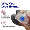 Kids Heel Cups for Heel Pain - Gel Heel Cushions 3 Pairs