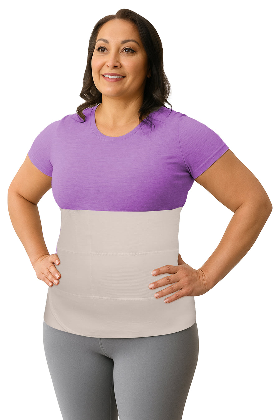 Abdominal Binder Plus Size Belly Binder - Beige Stomach Compression Wrap