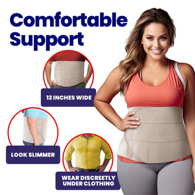 Abdominal Binder Plus Size Belly Binder - Beige Stomach Compression Wrap