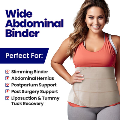 Abdominal Binder Plus Size Belly Binder - Beige Stomach Compression Wrap