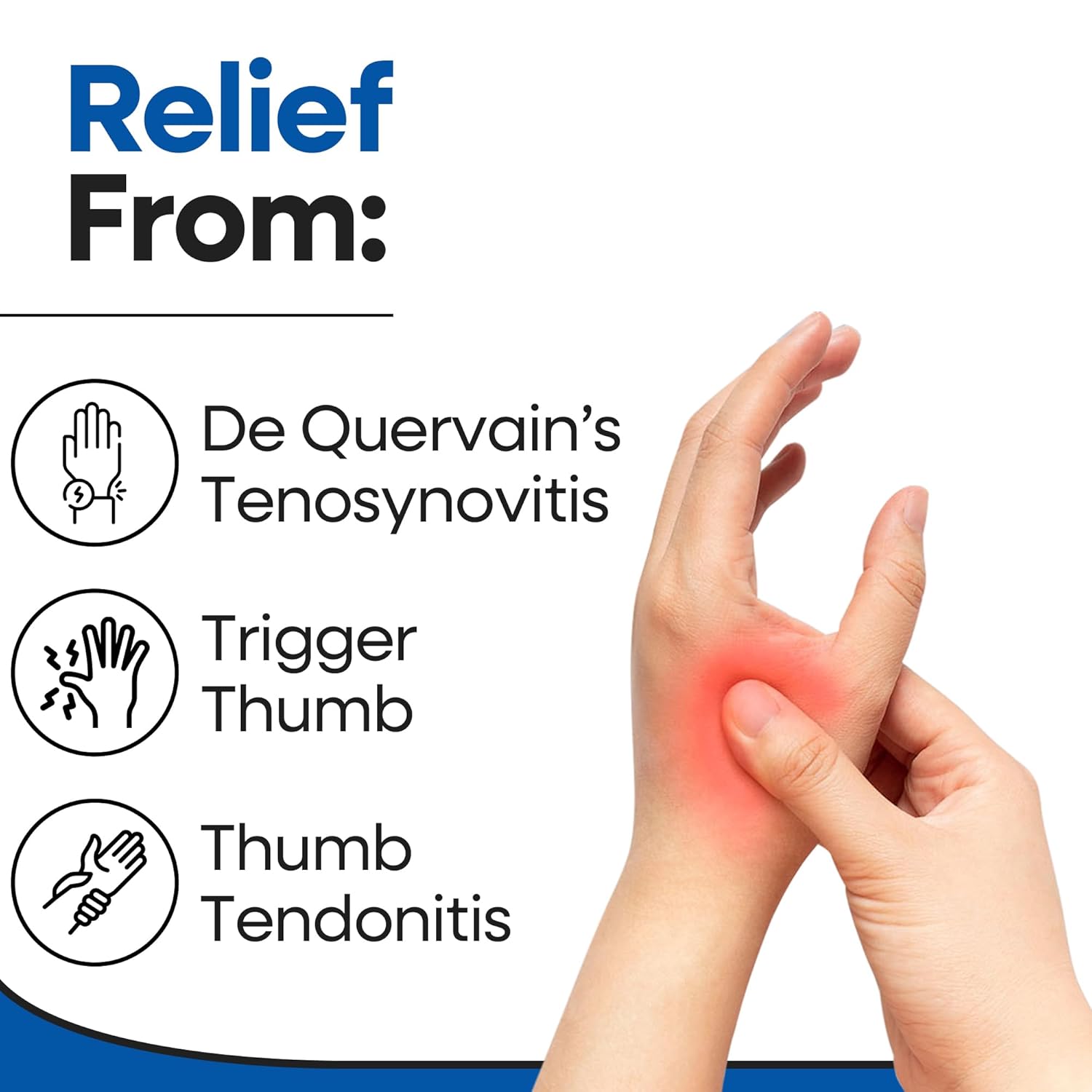 Thumb Brace with Wrist Support – Thumb Spica Splint for Tendonitis, Arthritis & Carpal Tunnel (Fits Both Hands)