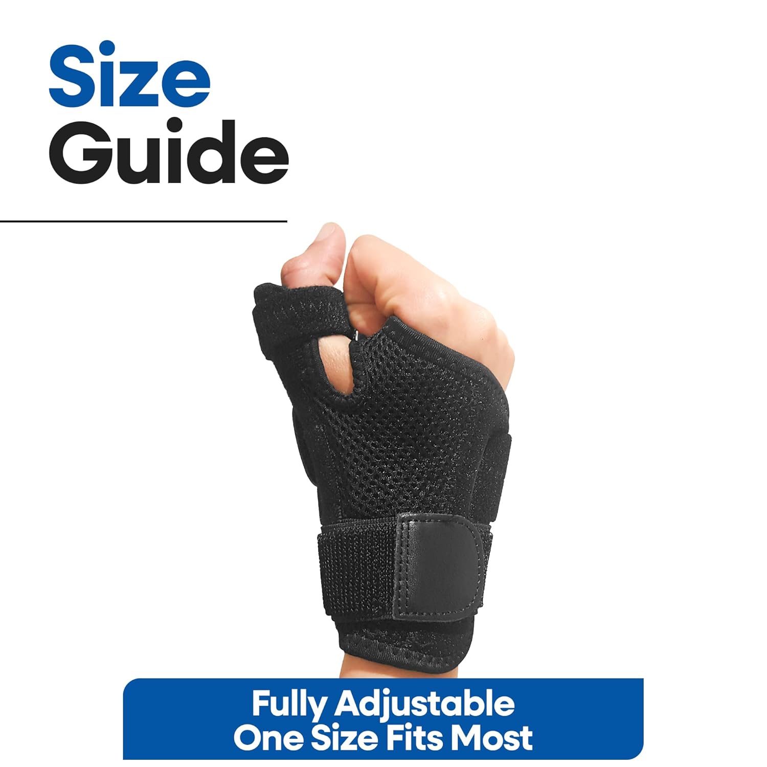 Thumb Brace with Wrist Support – Thumb Spica Splint for Tendonitis, Arthritis & Carpal Tunnel (Fits Both Hands)