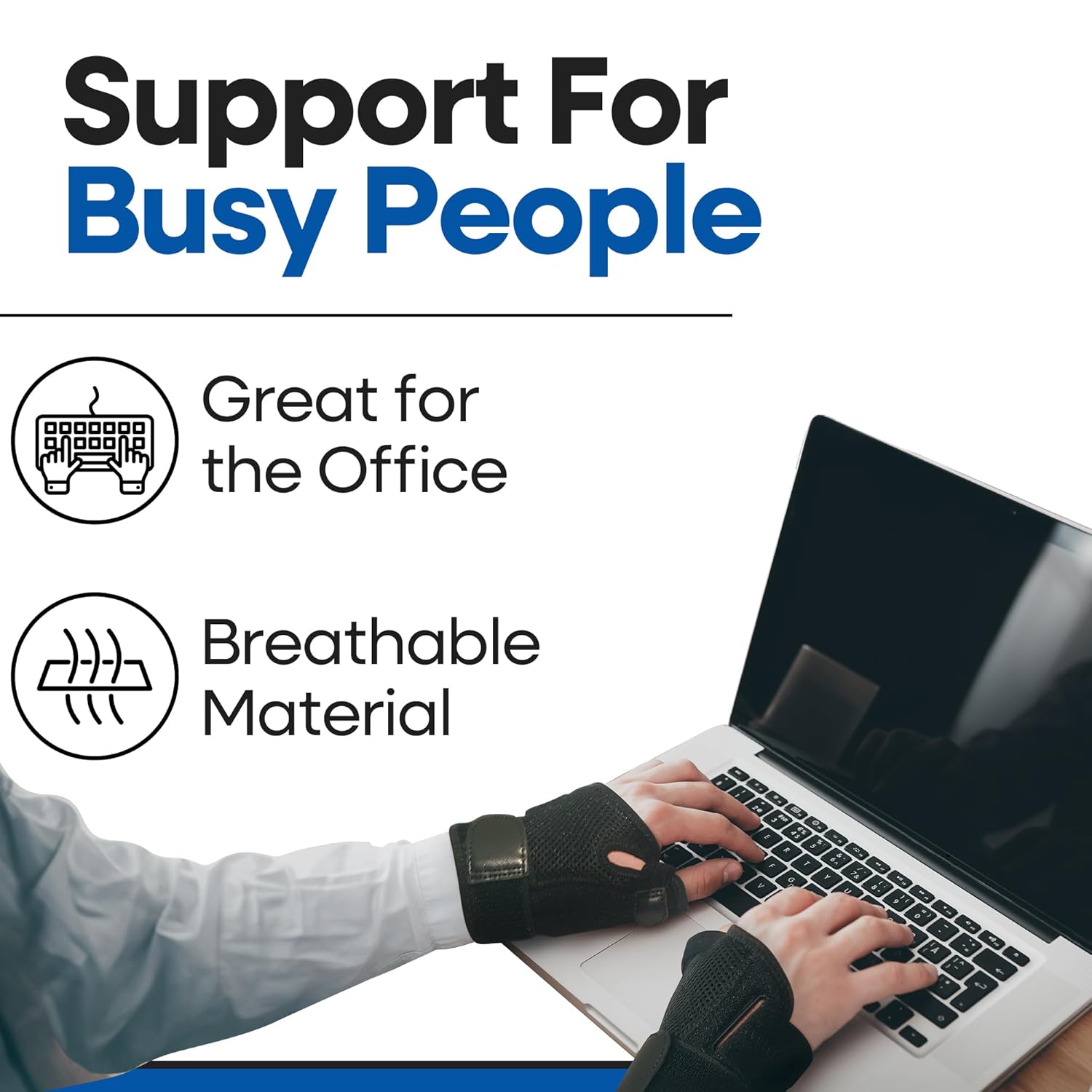 Thumb Brace with Wrist Support – Thumb Spica Splint for Tendonitis, Arthritis & Carpal Tunnel (Fits Both Hands)