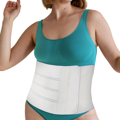 Abdominal Binder Post Surgery for Women or Men - 12" Wide Stomach Support