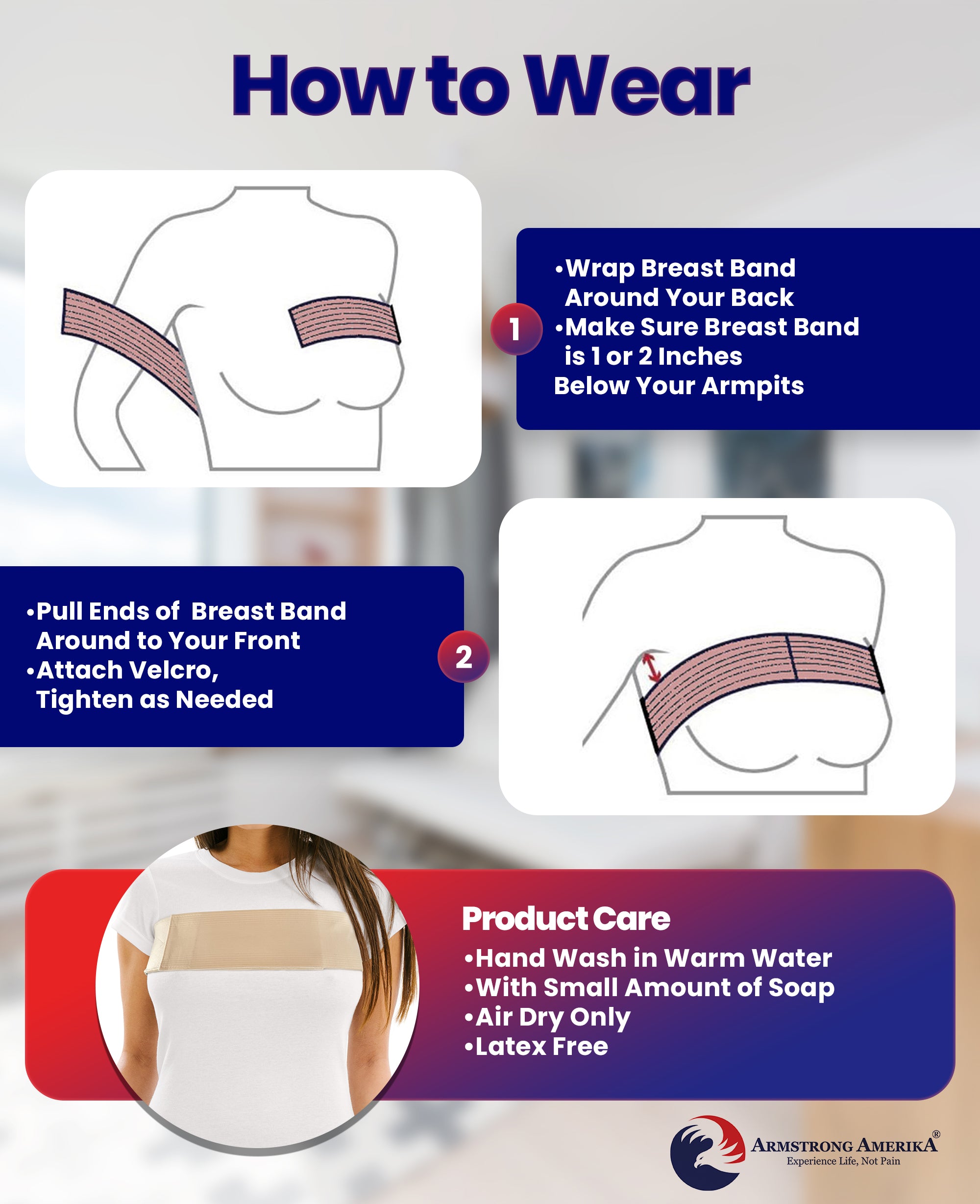 Post Op Breast Augmentation Band - Breast Implant Compression - Armstrong  Amerika