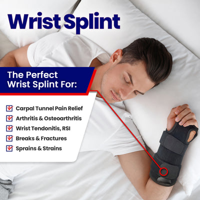 Carpal Tunnel Brace Wrist Splint - Longer for Extra Wrist Support (Fits Both Hands)